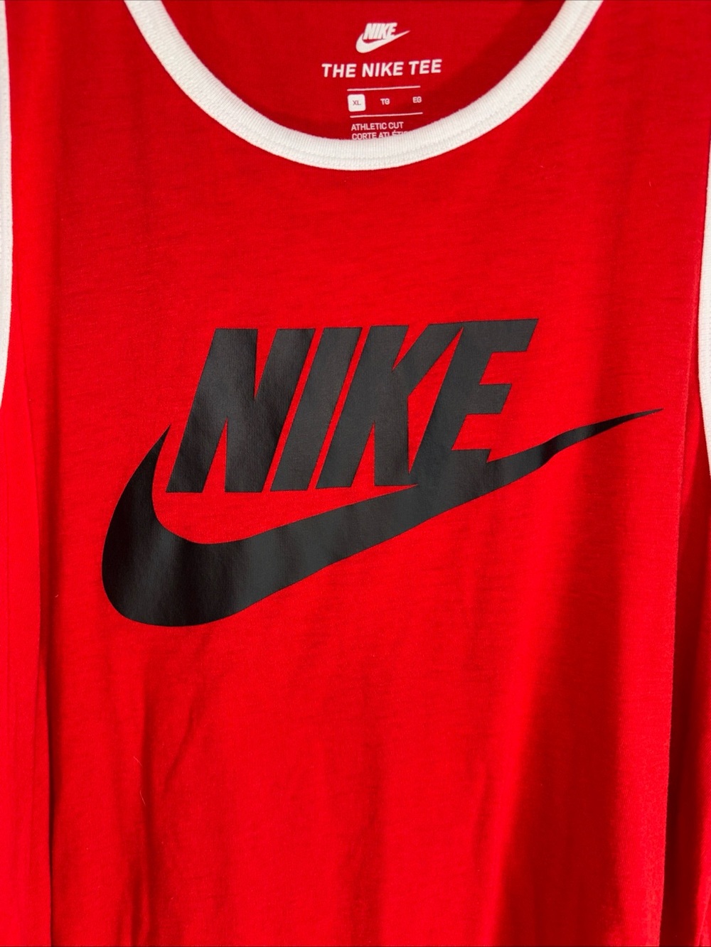 Nike Red Tank Top with Black Logo. 1042 - Picture 6 of 10